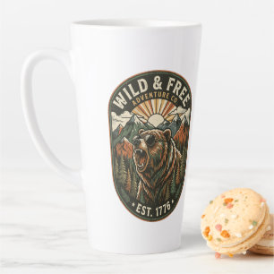 Caneca De Café Latte Design Retro Camping Hiking Amante da Natureza ao 