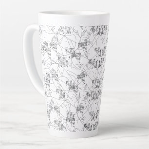 Caneca De Café Latte Design visualmente atraente mostrando uma mistura