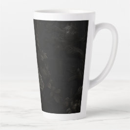 Caneca De Café Latte Designação Preto no Preto