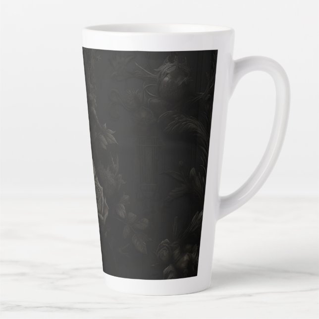 Caneca De Café Latte Designação Preto no Preto (Direita)