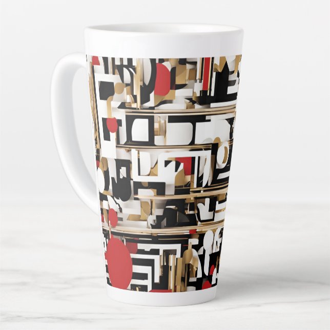 Caneca De Café Latte Designer de Arty grande (Ângulo esquerdo)