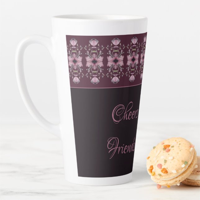Caneca De Café Latte Designer Elegante Estilado Com Plum Purple (In Situ)