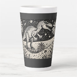 Caneca De Café Latte Designer T-Rex Dinasaur Latte mug para Historiador
