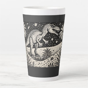 Caneca De Café Latte Designer T-Rex Dinasaur Latte mug para Historiador