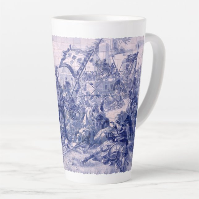 Caneca De Café Latte Designs portuguesas (Ângulo direito)
