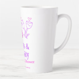 Caneca De Café Latte Despedida de solteira rosa com botas e champanhe b