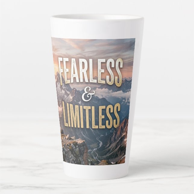 Caneca De Café Latte Destemido e Ilimitado (Frente)
