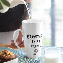 Caneca De Café Latte Desvio do cemitério Combustível Halloween Branco