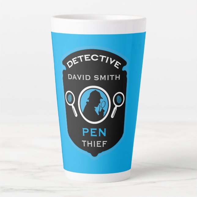 Caneca De Café Latte Detetive Themed Funny Gift (Frente)