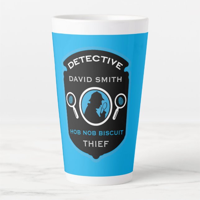 Caneca De Café Latte Detetive Themed Funny Gift (Frente)