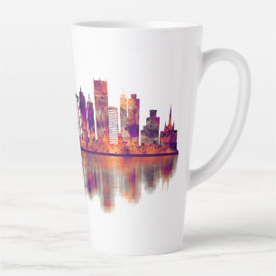 Caneca De Café Latte Detroit Michigan Skyline