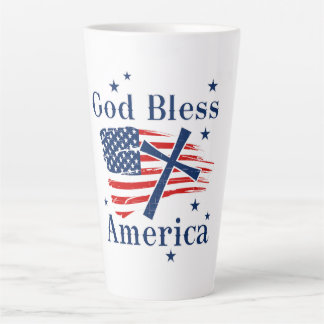 Caneca De Café Latte Deus abençoe América EUA Flag