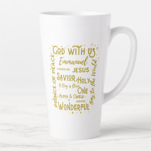 Caneca De Café Latte Deus conosco Latte Mug com os Nomes de Jesus