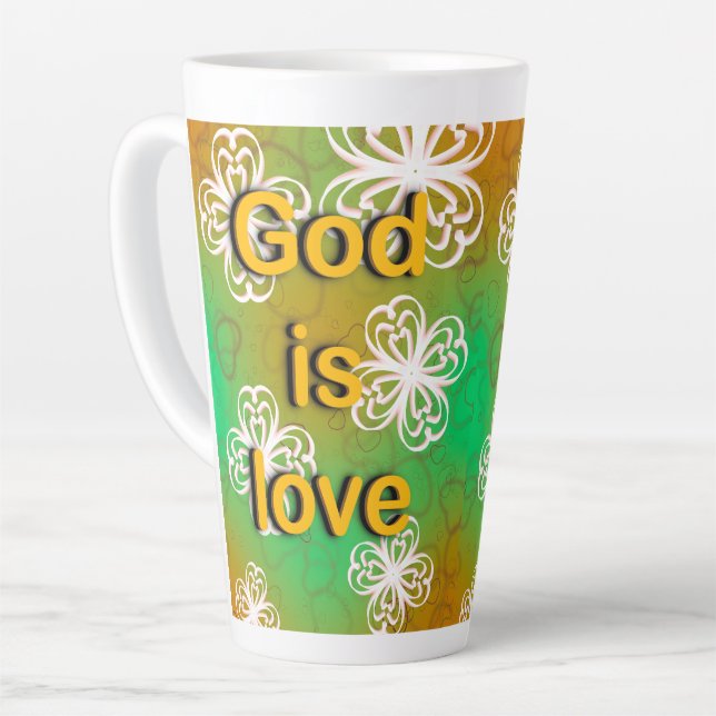 Caneca De Café Latte Deus é amor (Ângulo esquerdo)