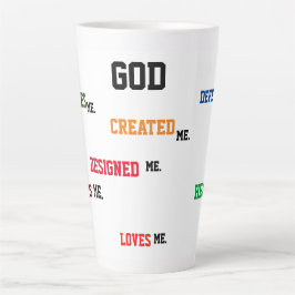 Caneca De Café Latte "DEUS ME CONCEBEU" Latte Mug