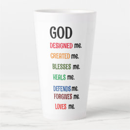 Caneca De Café Latte "DEUS ME CONCEBEU" Latte Mug