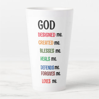Caneca De Café Latte "DEUS ME CONCEBEU" Latte Mug