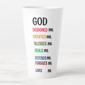 Caneca De Café Latte "DEUS ME DESIGNOU" Coleção Latino