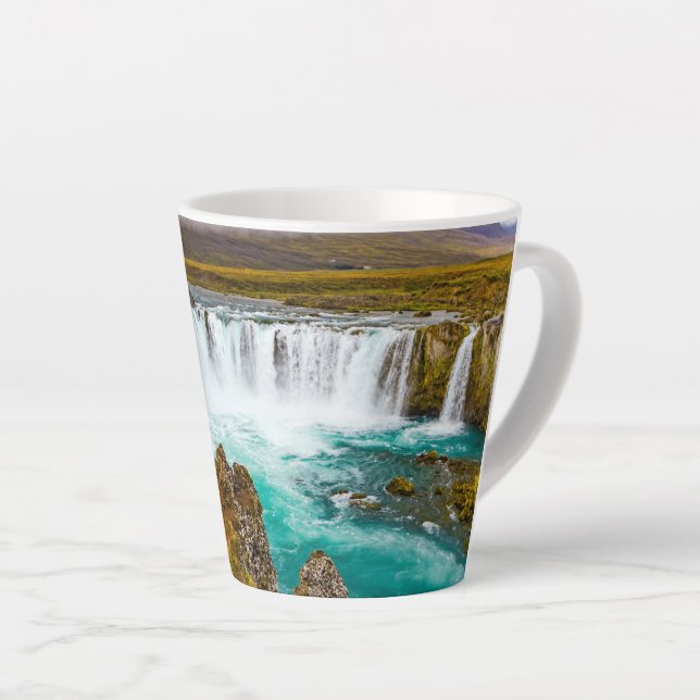 Caneca De Café Latte Deusa-cascata, Islândia (Ângulo direito)
