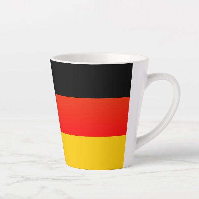 Caneca De Café Latte Deutsche Flagge ou German Flag (Direita)