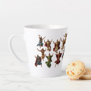 Caneca De Café Latte Dez Senhores Saltando Os Dez Mandamentos Vetor 