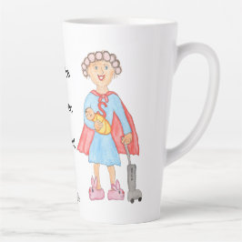 Caneca De Café Latte Dia das Mães Super Mãe