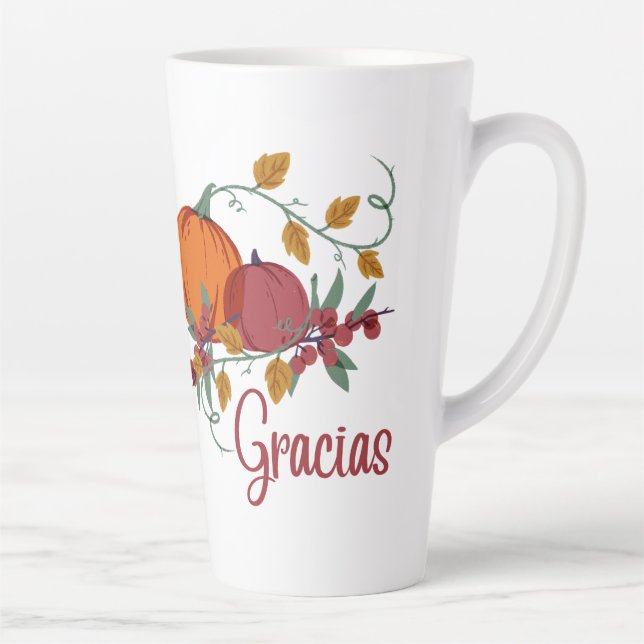 Caneca De Café Latte Dia de Ação de Graças (Direita)