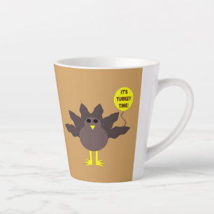 Caneca De Café Latte Dia de Ação de Graças da Turquia