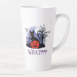 Caneca De Café Latte Dia de as Bruxas engraçado Assustado Gato Negro O
