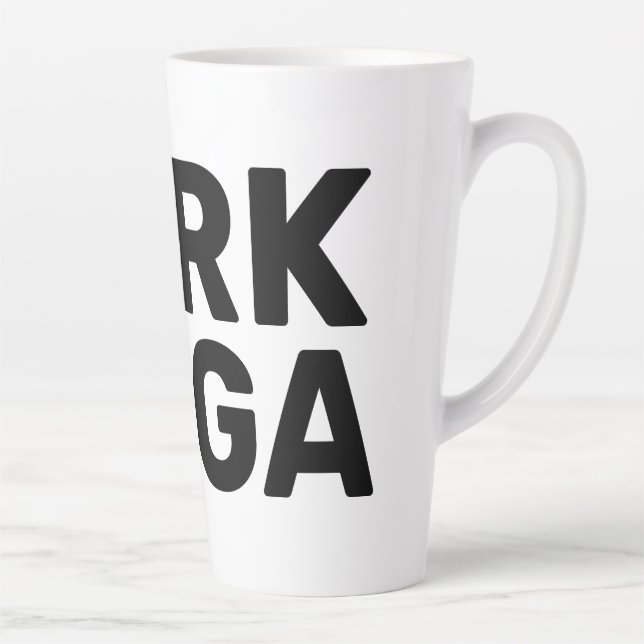 Caneca De Café Latte Dia de as Bruxas engraçado Dark Maga Trump Elon 20 (Direita)