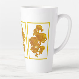 Caneca De Café Latte Dia de as mães de crisântemo amarelo