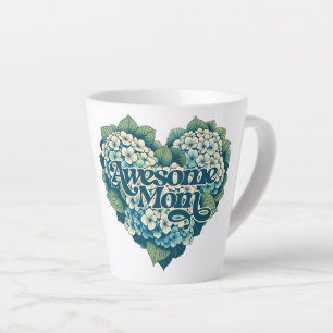 Caneca De Café Latte Dia de as mães de Hydrangeas da Mãe Incrível