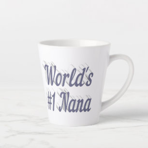Caneca De Café Latte Dia de as mães de texto da cinza Nana