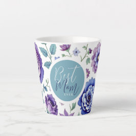 Caneca De Café Latte Dia de as mães Melhor Mãe Alguma Vez Floral