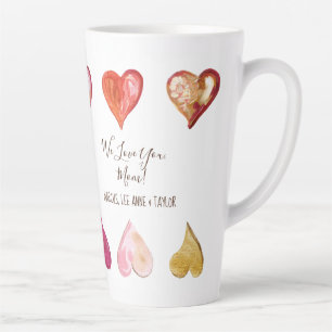 Caneca De Café Latte Dia de as mães Nós Te Amo Mãe Corações Modern