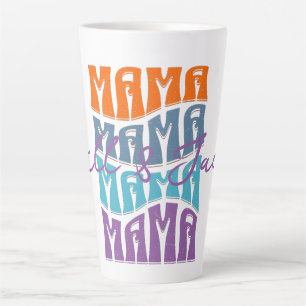 Caneca De Café Latte Dia de as mães Tipografia Colorida Nome das Crianç