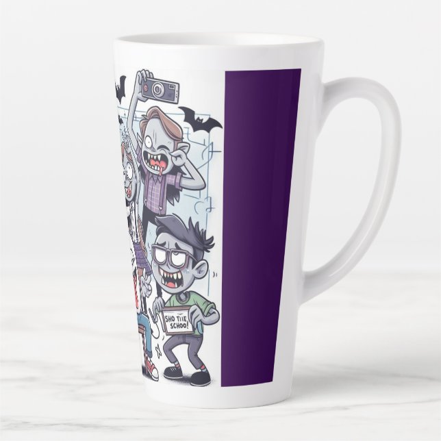 Caneca De Café Latte Dia de Foto da Turma de Monstros (Direita)