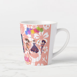Caneca De Café Latte Dia De Los Muertos Banda Mug (laranja)