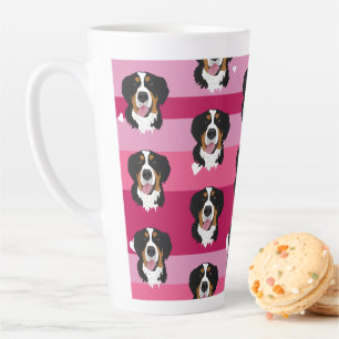 Caneca De Café Latte dia de os namorados Bernese Mountain Dog 