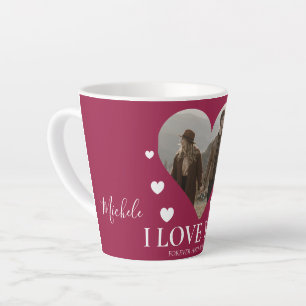 Caneca De Café Latte Dia de os namorados de amor Foto personalizada de 