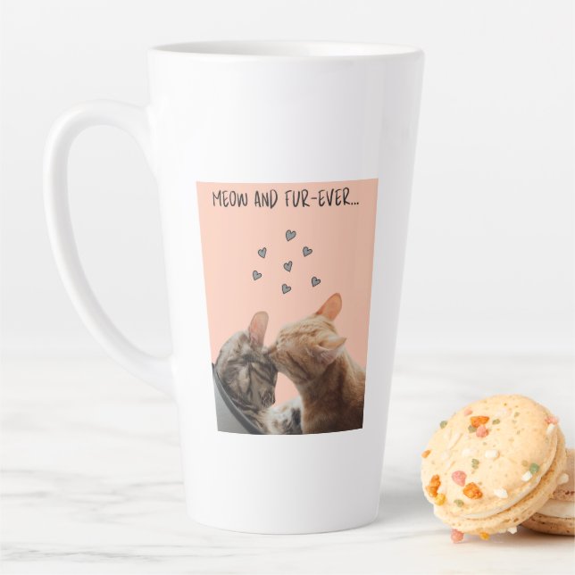 Caneca De Café Latte Dia de os namorados, erva e peles (In Situ)