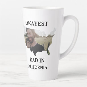 Caneca De Café Latte Dia de os pais de pai Okayest nos EUA personalizad