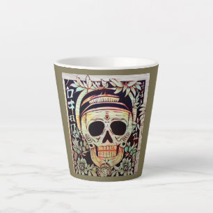 Caneca De Café Latte Dia do Crânio do Açúcar Morto 3