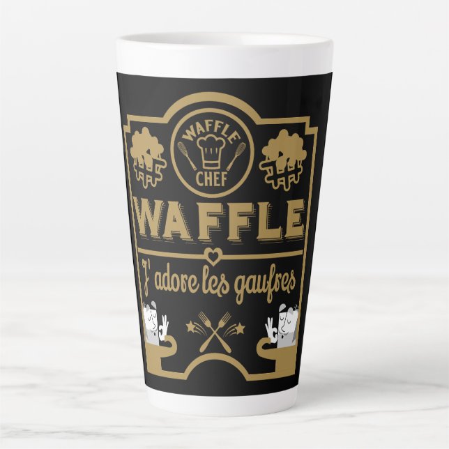 Caneca De Café Latte Dia do Waffle (Frente)
