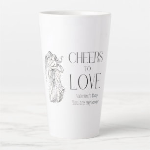 Caneca De Café Latte Dia dos Namorados – Querubins Vintage & Mensagem d