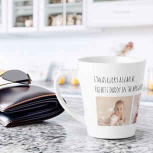 Caneca De Café Latte Dia dos Pais Feliz Eu Melhor Papai Fotos Personali