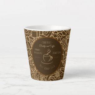 Caneca De Café Latte Dia dos Pais, Papai e Café, Melhor Papai do Mundo
