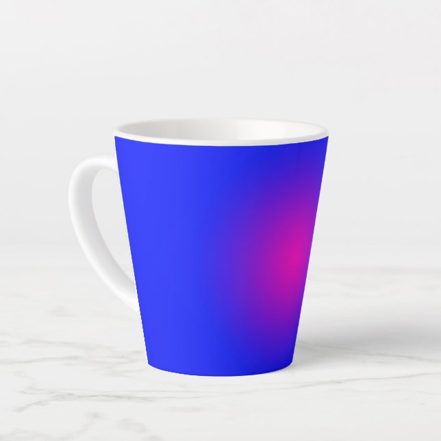 Caneca De Café Latte Dia Grande do Azul e Magenta (Ângulo esquerdo)