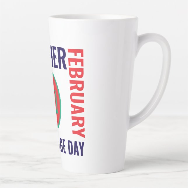 Caneca De Café Latte Dia Internacional da Língua Mãe (Direita)