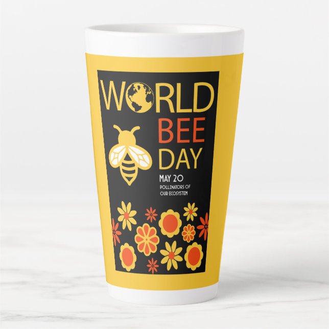 Caneca De Café Latte Dia Mundial do Mel 20 de maio (Frente)